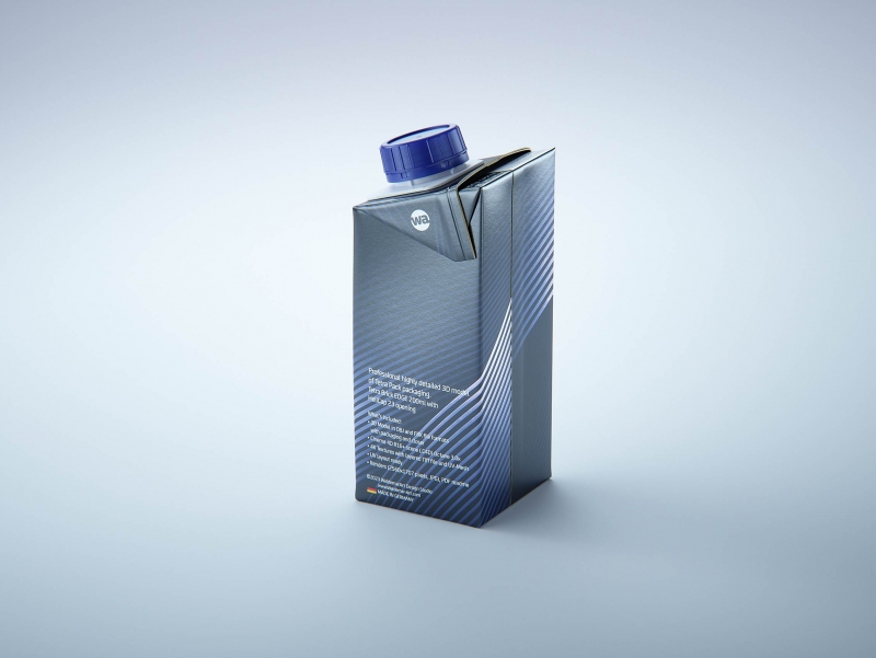 Tetra Pack Brick Edge 200ml 3D packaging model pak with HeliCap23 opening