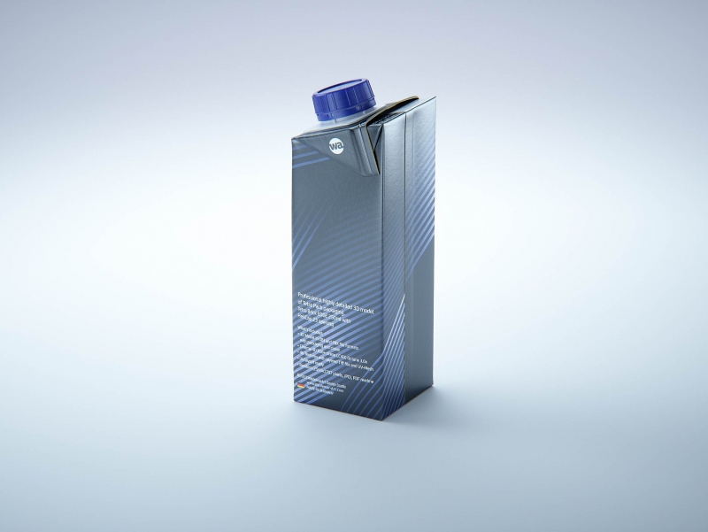 Tetra Pack Brick Edge 250ml 3D packaging model pak with HeliCap23 opening