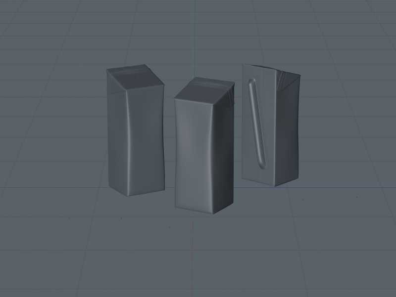 Tetra Pack Brick Edge 250ml with a straw carton packaging 3d model pak