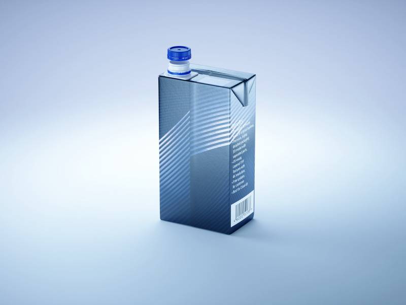 Tetra Brick MID 1000ml with HeliCap23 Pro premium carton milk packaging 3D model