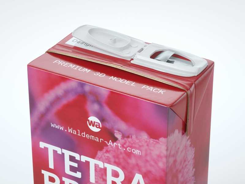 Tetra Pack Brick Slim 1000ml with ReCap3 packaging 3D model pak