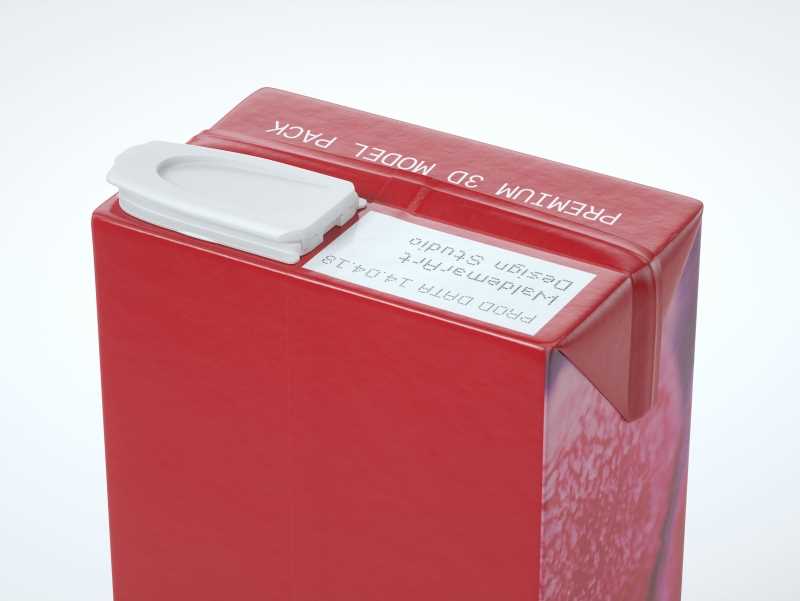 Tetra Pack Brick Slim 1000ml with ReCap3 packaging 3D model pak