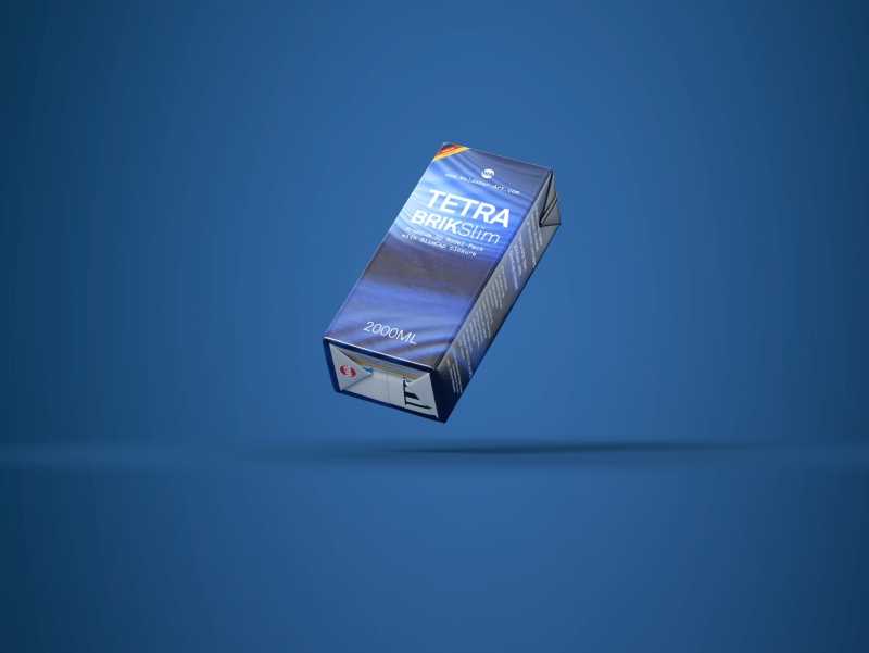 Tetra Pack Brick Slim 2000ml Premium packaging 3D model pak with SlimCap closure