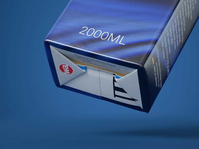 Tetra Pack Brick Slim 2000ml Premium packaging 3D model pak with SlimCap closure