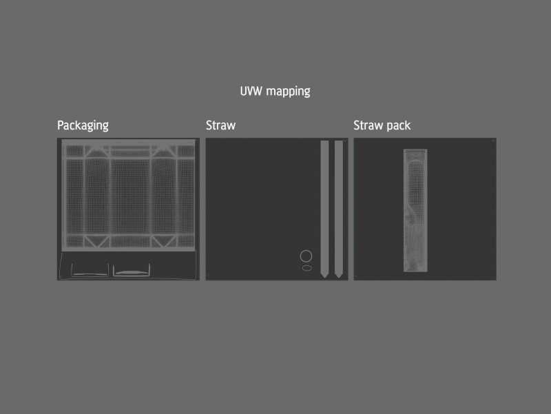 Tetra Pack Brick Slim 300ml with a Straw and Pull Tab packaging 3D model pak