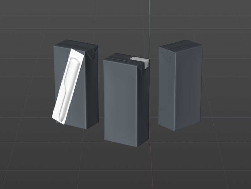 Tetra Pack Brick Slim 330ml with a Straw and Pull Tab packaging 3D model pak