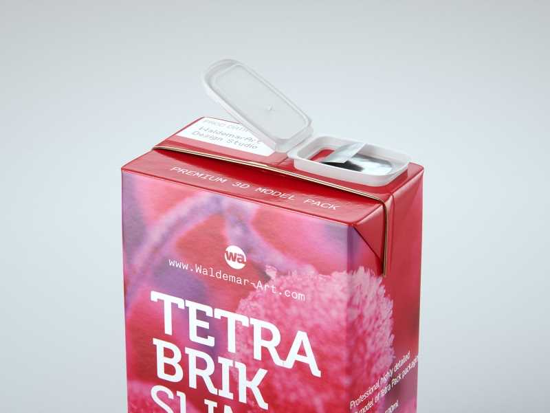 Tetra Pack Brik Slim 500ml with ReCap2 Premium package 3D model pak