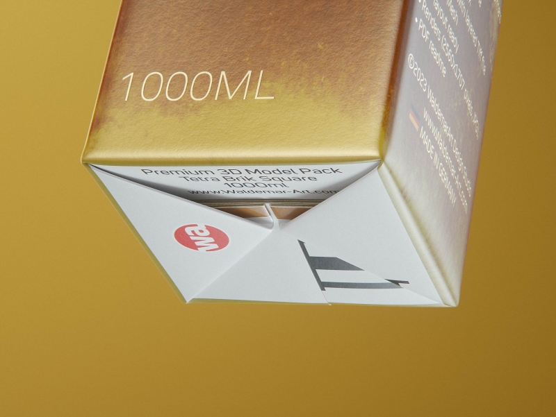 Tetra Pak Brik Square 1000ml with HeliCap 27 opening premium packaging 3d model pak