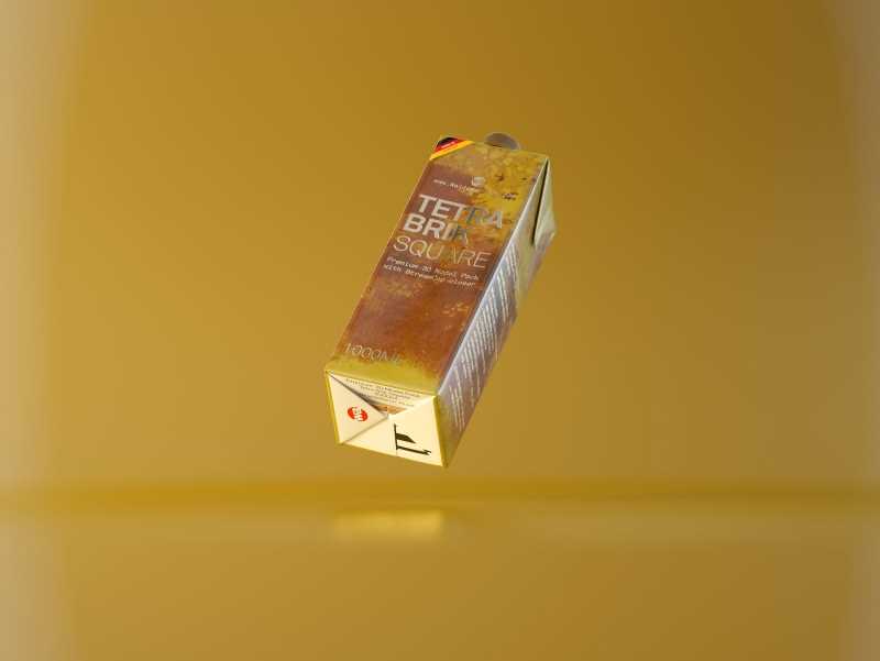 Tetra Pack Brick Square 1000ml with StreamCap Premium Packaging 3d model pak