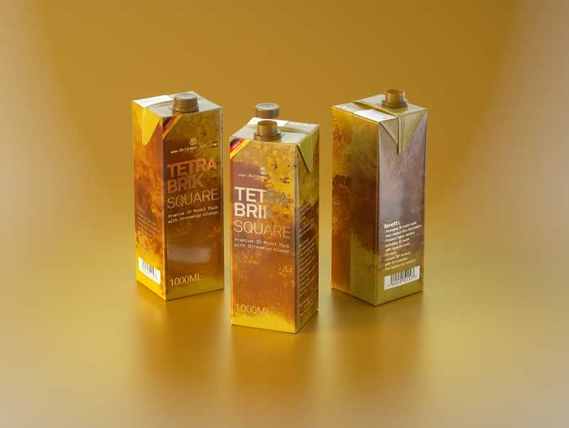 Tetra Pack Brick Square 1000ml with StreamCap Premium Packaging 3d model pak
