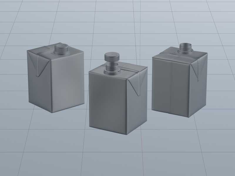 Tetra Pack Brick Square 500ml with StreamCap Premium 3D model pak