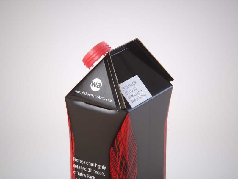 Tetra Pack Gemina Base Crystal 1000ml with HeliCap 27 Premium packaging 3d model pak.