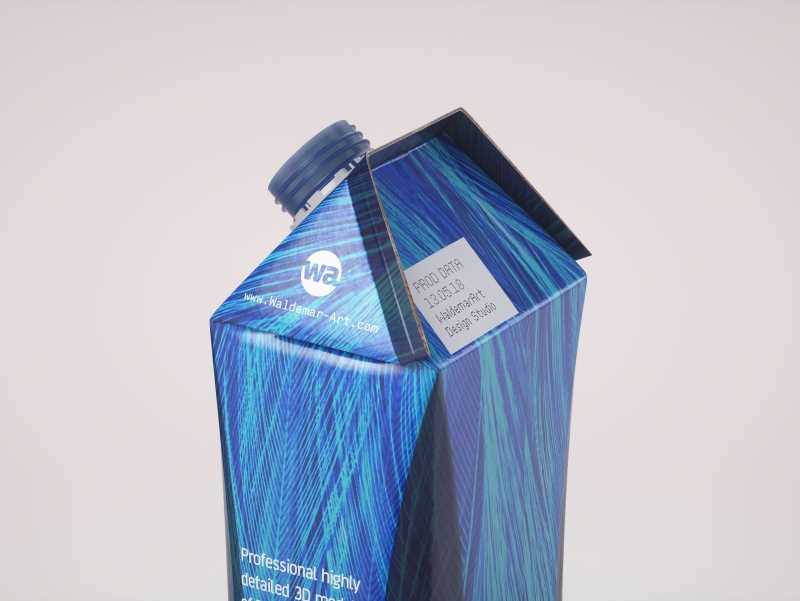 Packaging 3d model pak of Tetra Pack Gemina Leaf 1000ml with HeliCap 27
