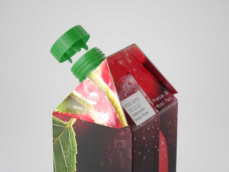 Premium 3D model pak of Tetra Pack Gemina Square 1000ml with HeliCap 27 closure