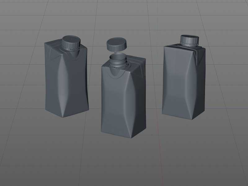 Tetra Pack Prisma EDGE 200ml with DreamCap Premium carton packaging 3D model pak