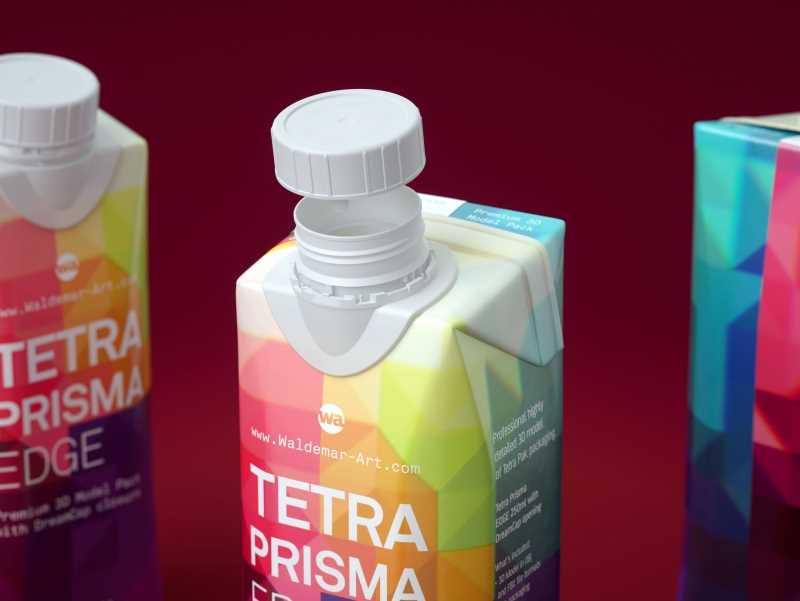 Tetra Pack Prisma EDGE 250ml Premium carton packaging 3D model pak