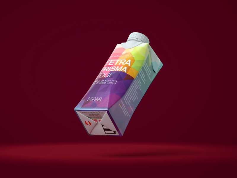 Tetra Pack Prisma EDGE 250ml Premium carton packaging 3D model pak