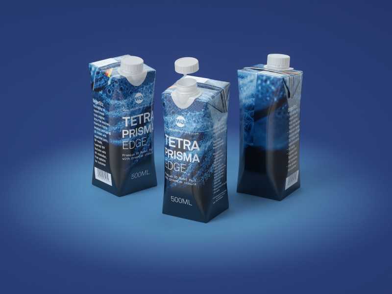Tetra Pack Prisma EDGE 500ml with DreamCap Premium carton packaging 3D model pak
