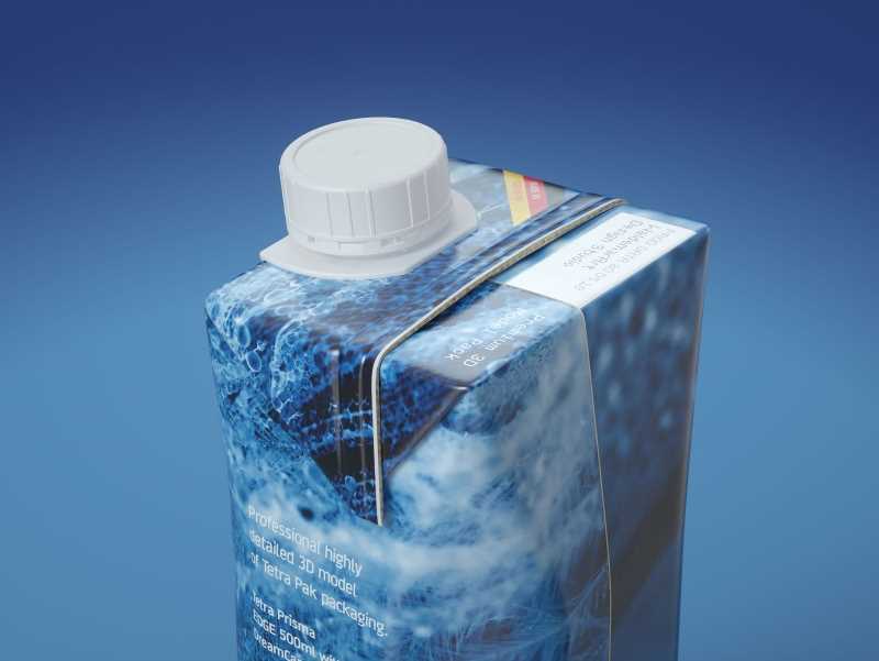 Tetra Pack Prisma EDGE 500ml with DreamCap Premium carton packaging 3D model pak