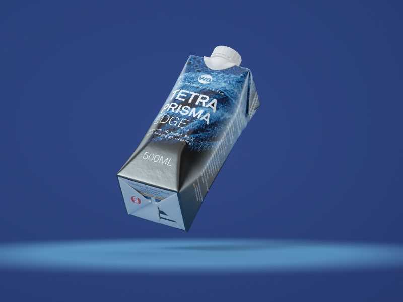 Tetra Pack Prisma EDGE 500ml with DreamCap Premium carton packaging 3D model pak