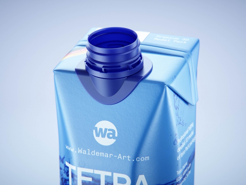 Premium packaging 3d model of Tetra Pack Prisma EDGE 500ml with tethered cap DreamCap 26 Pro