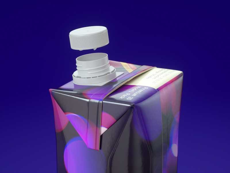 Packaging 3D model pak of Tetra Pack Prisma Aseptic 1000ml Square with StreamCap