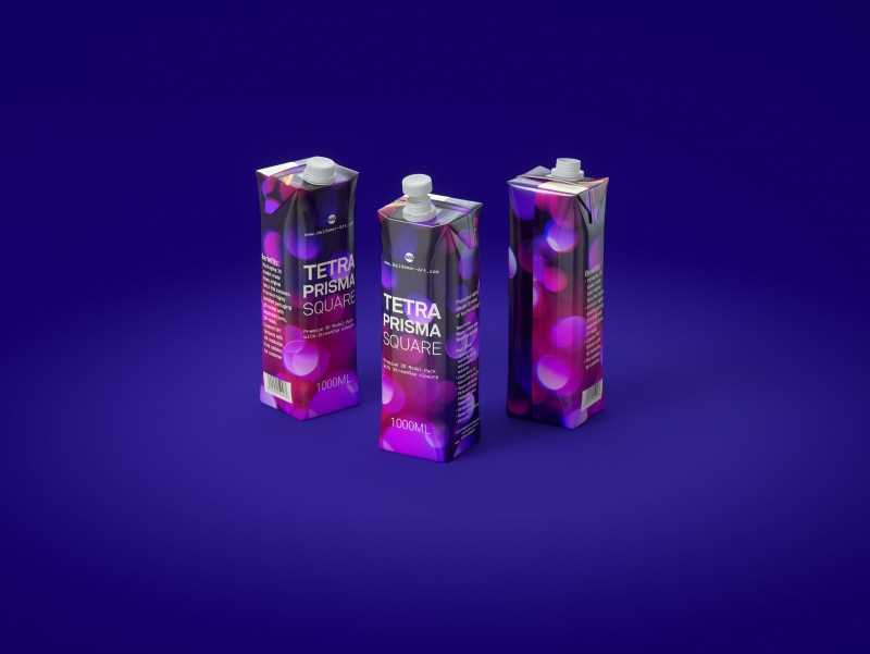 Packaging 3D model pak of Tetra Pack Prisma Aseptic 1000ml Square with StreamCap