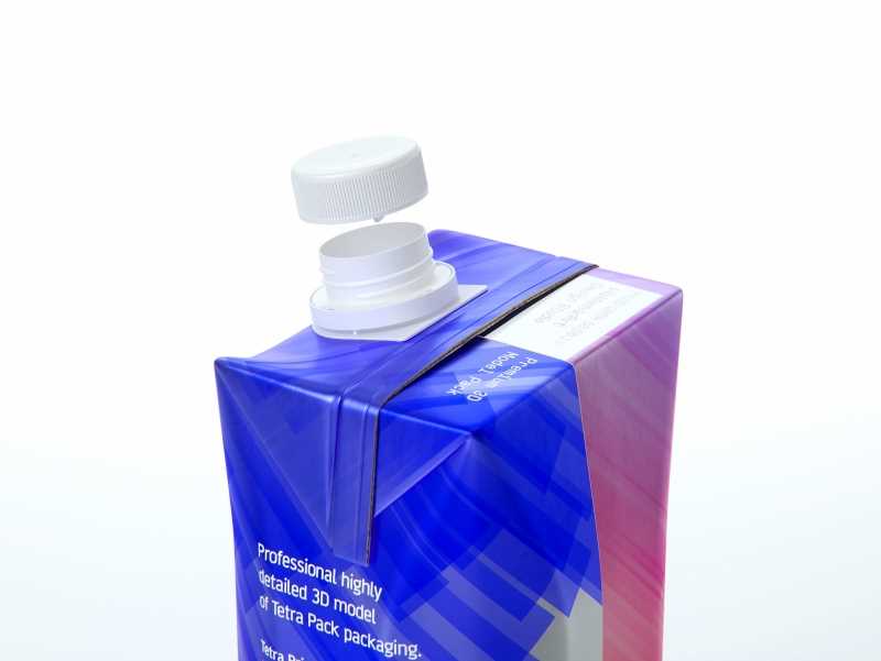 Packaging 3d model pak of Tetra Pack Prisma Square 500ml with StreamCap opening