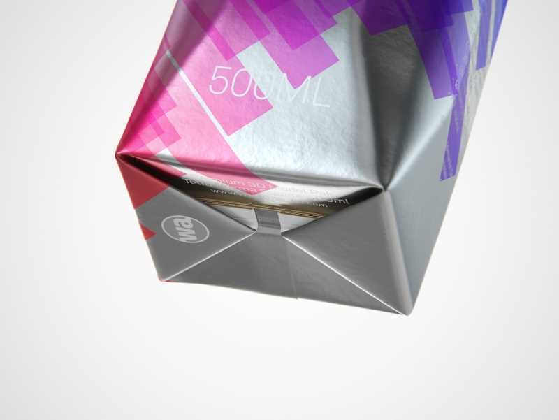 Packaging 3d model pak of Tetra Pack Prisma Square 500ml with StreamCap opening