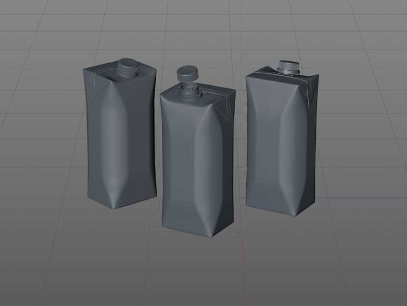 Packaging 3d model pak of Tetra Pack Prisma Square 500ml with StreamCap opening