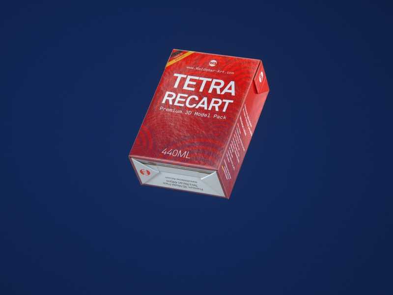 Tetra Pack Recart 440ml Premium carton packaging 3D model pak