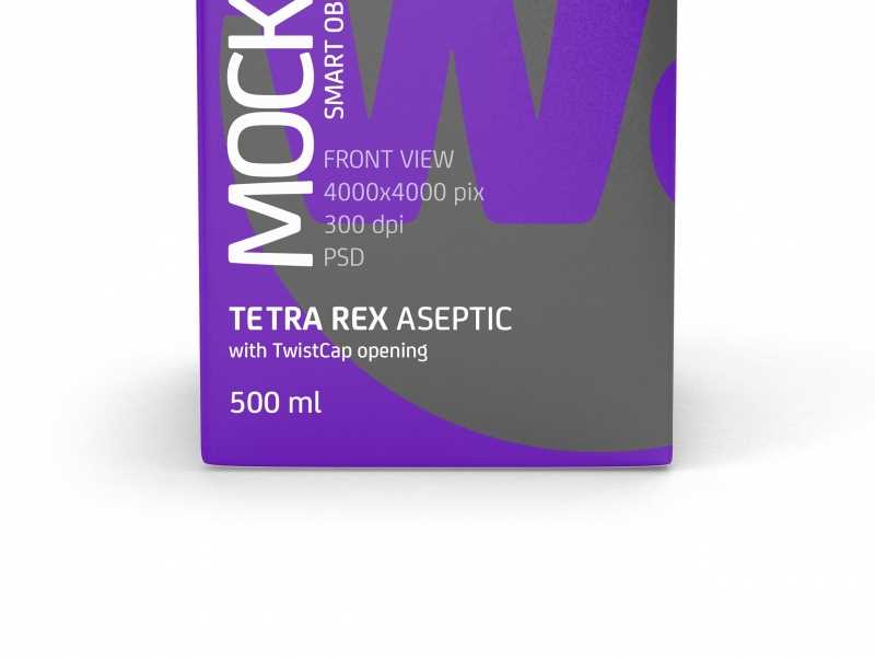 Package Mock-up of Tetra Pack Rex 500ml with TwistCap Front View