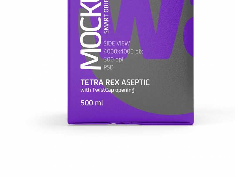 Package Mock-up of Tetra Pack Rex 500ml with TwistCap Side View