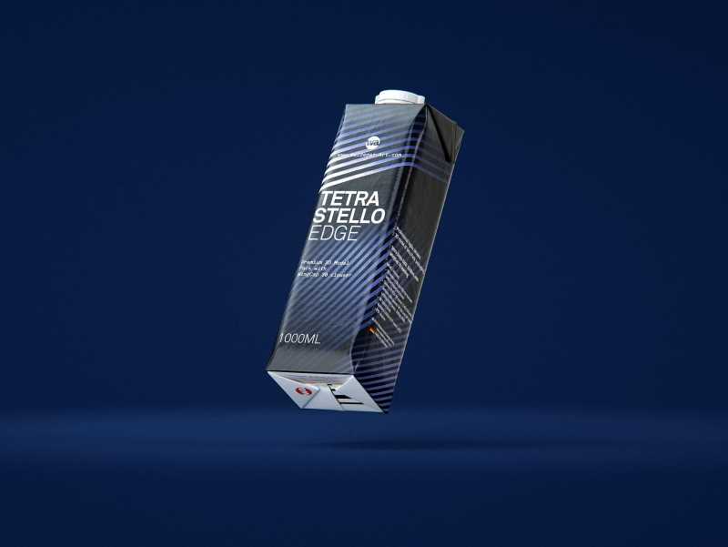 Tetra Pack Stello EDGE 1000ml with WingCap 30 packaging 3D model