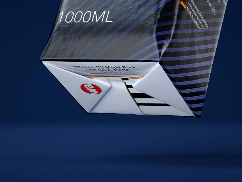 Tetra Pack Stello EDGE 1000ml with WingCap 30 packaging 3D model