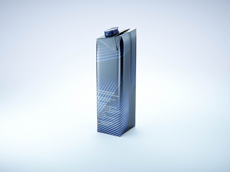 Tetra Pak Stelo Edge 1000ml with LightWing 30 premium carton packaging 3D model
