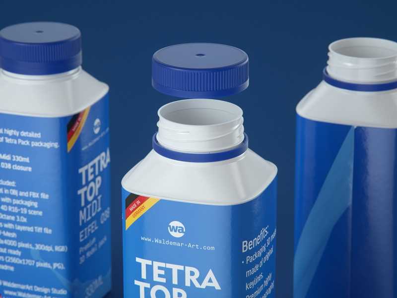 Packaging 3D model pak of Tetra Pack Top Midi 330ml with Eifel-O38