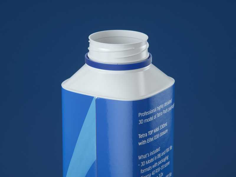 Packaging 3D model pak of Tetra Pack Top Midi 330ml with Eifel-O38