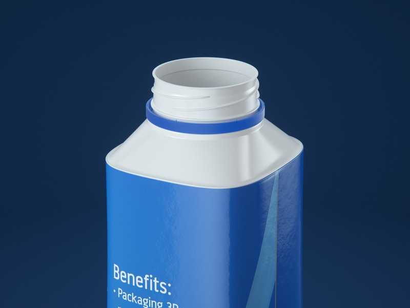 Tetra Top MIDI 500ml 3D model of carton package with Eifel O38 closure