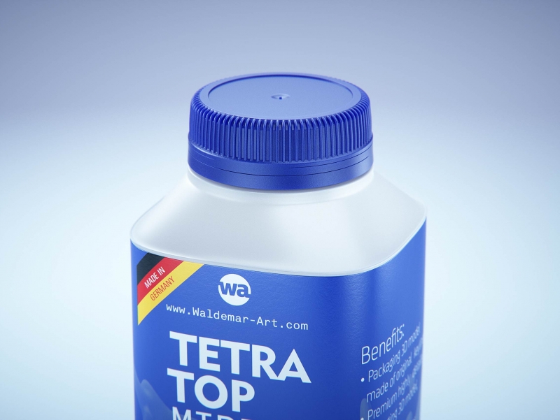 Premium Carton Packaging 3D model of Tetra Top MIDI 200ml with tethered cap C38 Pro