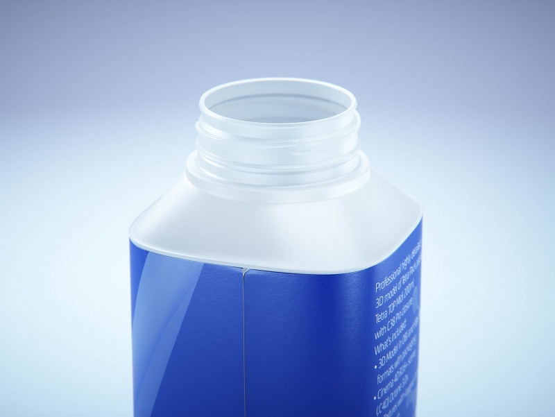 Premium Carton Packaging 3D model of Tetra Top MIDI 200ml with tethered cap C38 Pro