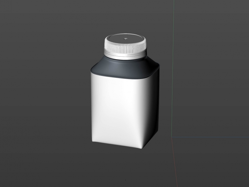 Premium Carton Packaging 3D model of Tetra Top MIDI 200ml with tethered cap C38 Pro