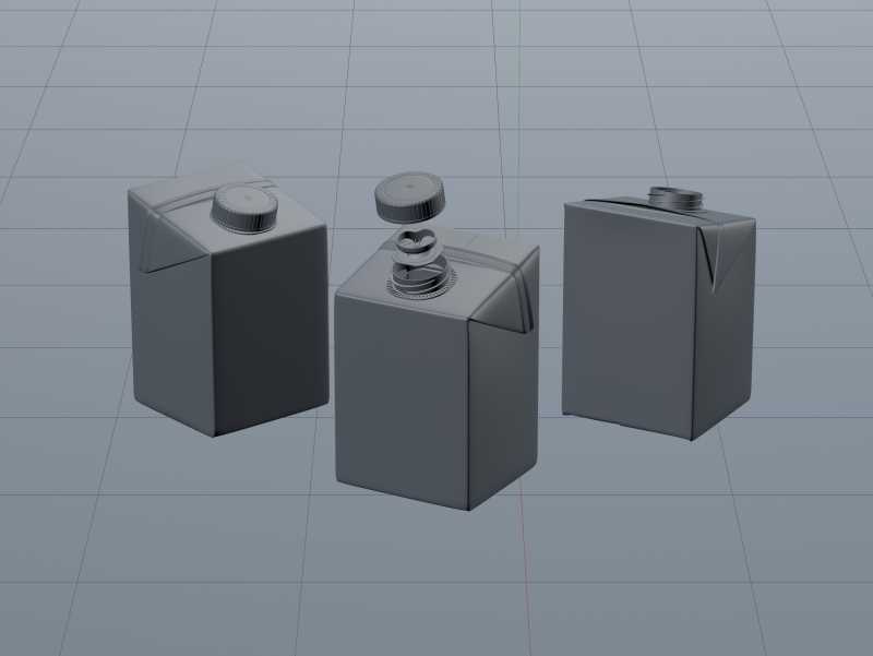 Tetra Pack Brick EDGE 500ml with LightCap 30 packaging 3D model pak