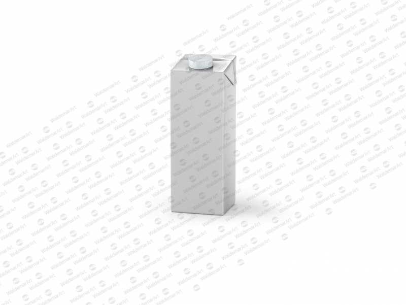 Packaging MockUp of Tetra Pack Brick Aseptic 1000ml with LightCap30 Front-Side View