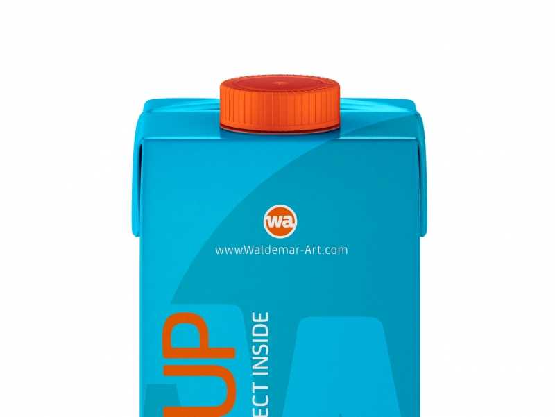 Package Mock-Up of Tetra Pack Brick Aseptic 1000ml with LightCap30 Front View