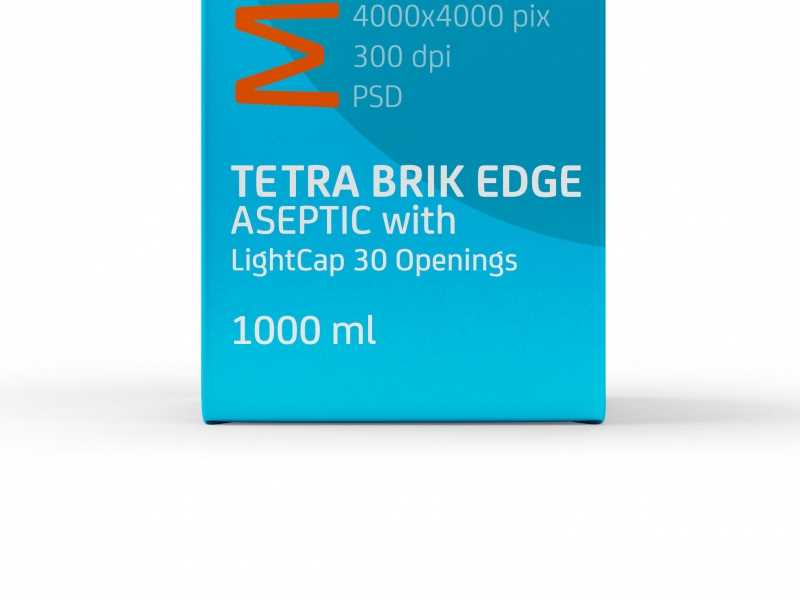 Package Mock-Up of Tetra Pack Brick Aseptic 1000ml with LightCap30 Front View