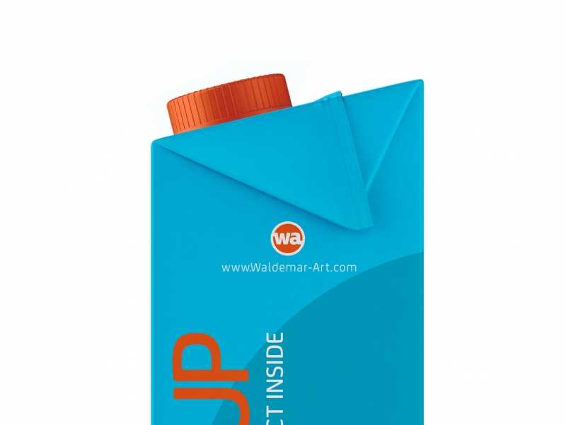 Packaging MockUp of Tetra Pack Brick Aseptic 1000ml with LightCap30 Side View