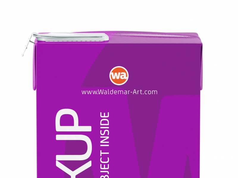 Tetra Pack Brick Mid 1000ml with FlexiCap PSD Mockup Front View