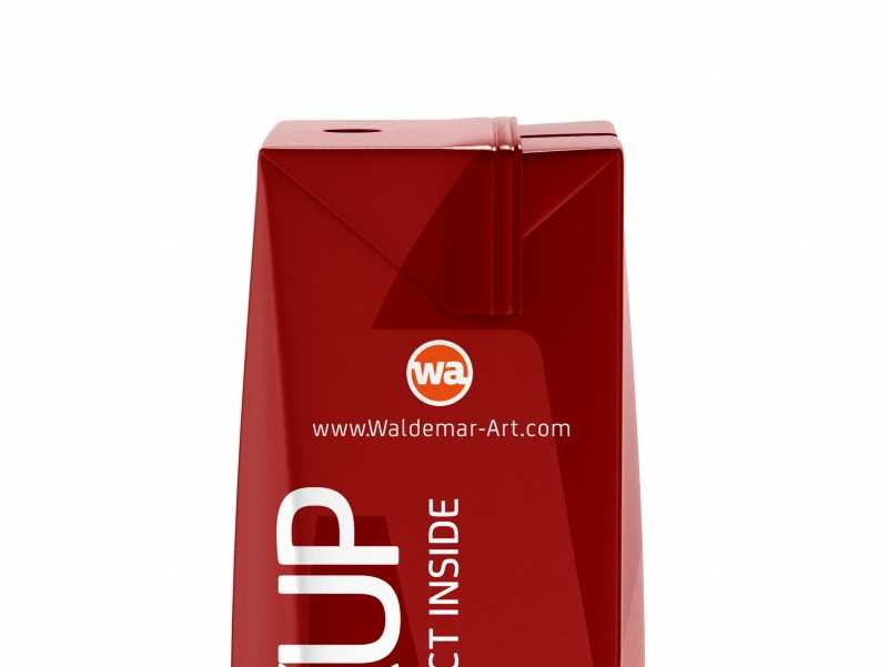 Tetra Pack Brick Slim Leaf 200ml Side View Photoshop Mockup