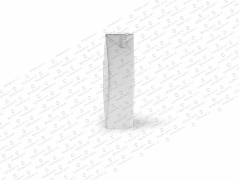 Tetra Pack Brick Slim Leaf 200ml Side View Photoshop Mockup
